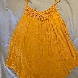 Xhilaration Golden Crochet Accent Tank Top